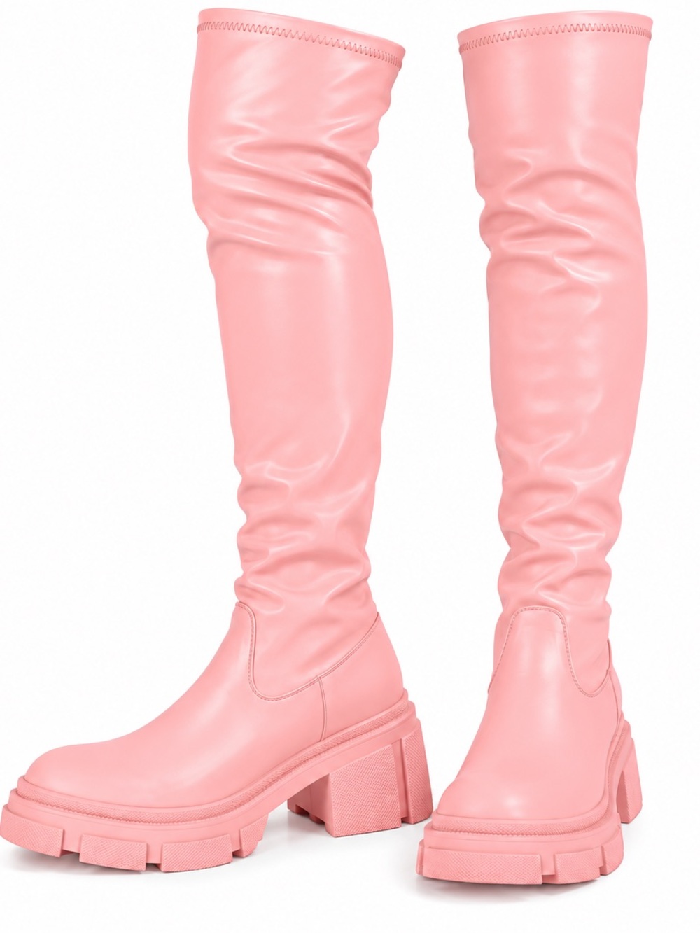Cape Robbin Pink Over-the-Knee Chunky Platform Boots